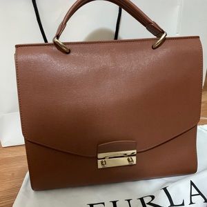Furla Julia Top Handle Leather Satchel